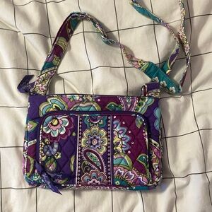vera bradley floral purple and green purse